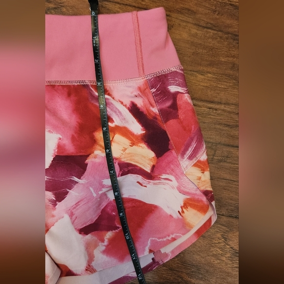 Athleta Run With It Pink Watercolor Floral Athletic Running Shorts - Picture 11 of 11